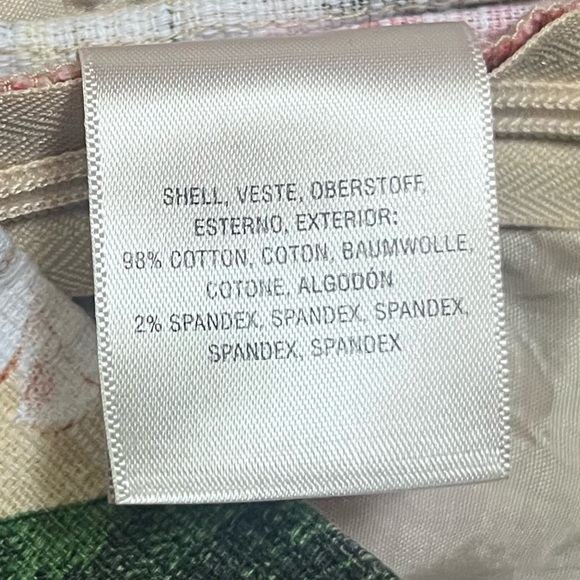 Elevenses Anthropologie Green Pink Cotton Floral Tapestry Shorts Size 0 Summer - Picture 7 of 10